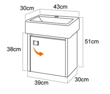 43CM-白鐵浴櫃/不含龍頭